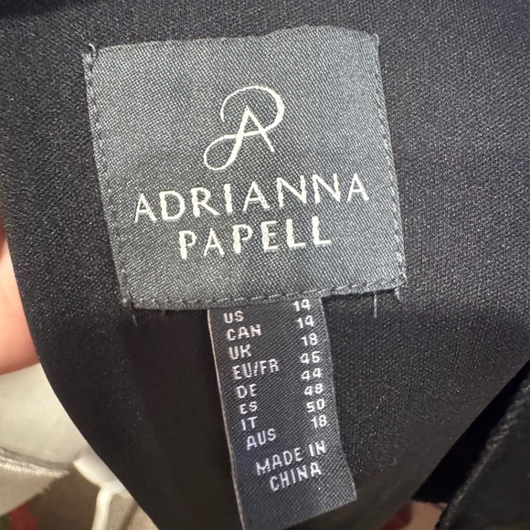 Adrianna Papell Elegant Black Dress with Satin Belt - Picture 12 of 12